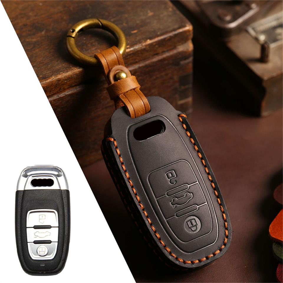 Car Remote Smart Key Cover Case Shell For A1 A3 A4 A5 A6 A7 A8 Quattro Q3 Q5 Q7 2009-2015 Accessories Keychain Protect Set
