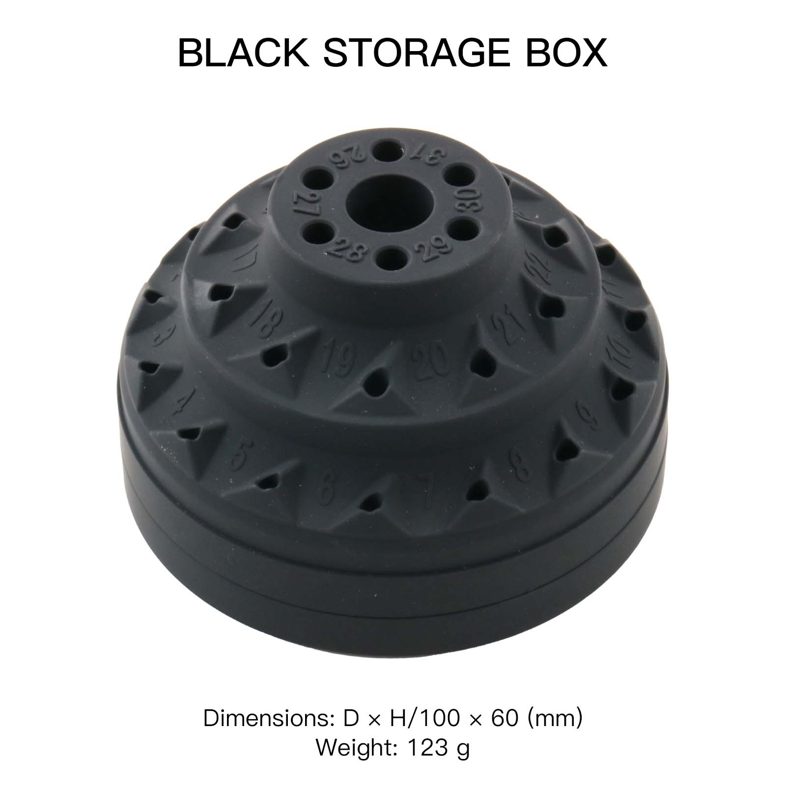 

360° Rotating Bur Holder, 31 Holes 3-Size Drill Bit Organizer, Non-Slip Stand for Rotary Tool, Flex Shaft Grinder & Jewelry Making чорний