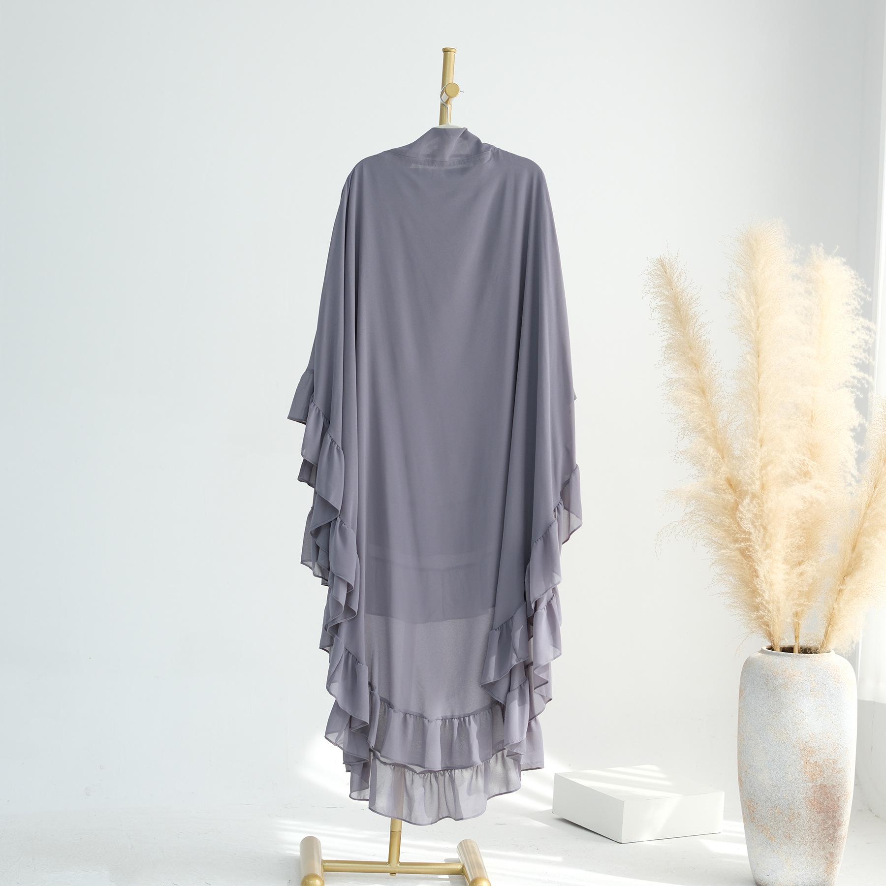 

2024 Лория Двухслойный Волан Большой Свинг Однотонный Платок HJ926 One Size темно-серого