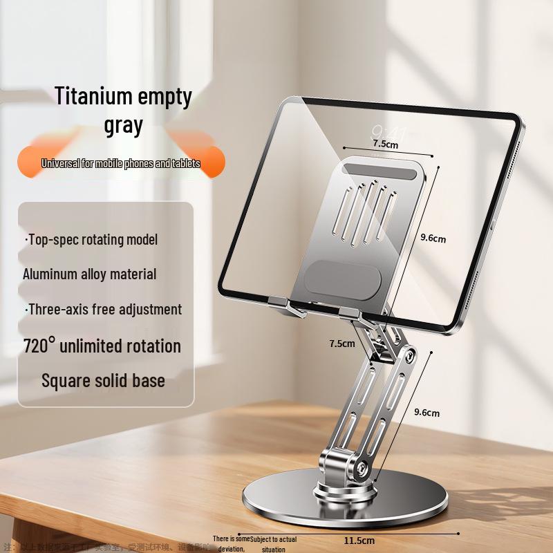 All-Metal 360° Rotating Folding Aluminum Phone & Tablet Stand