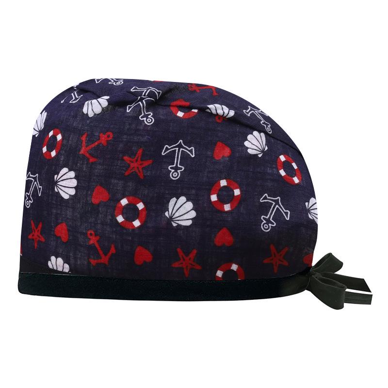 Adjustable Cotton Surgical Cap with Cartoon Print for Women and Men