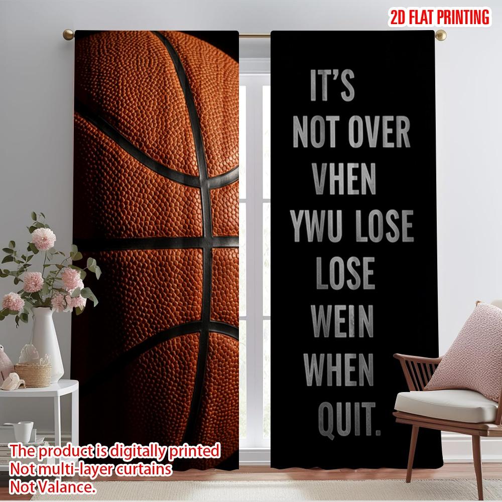 

2 шт. 2D плоская печать Занавеска Баскетбол Мотивационная цитата Полиэстер Без электричества Всесезонный Декор для вечеринок и праздников 52.50×116.00 CM 2pcs