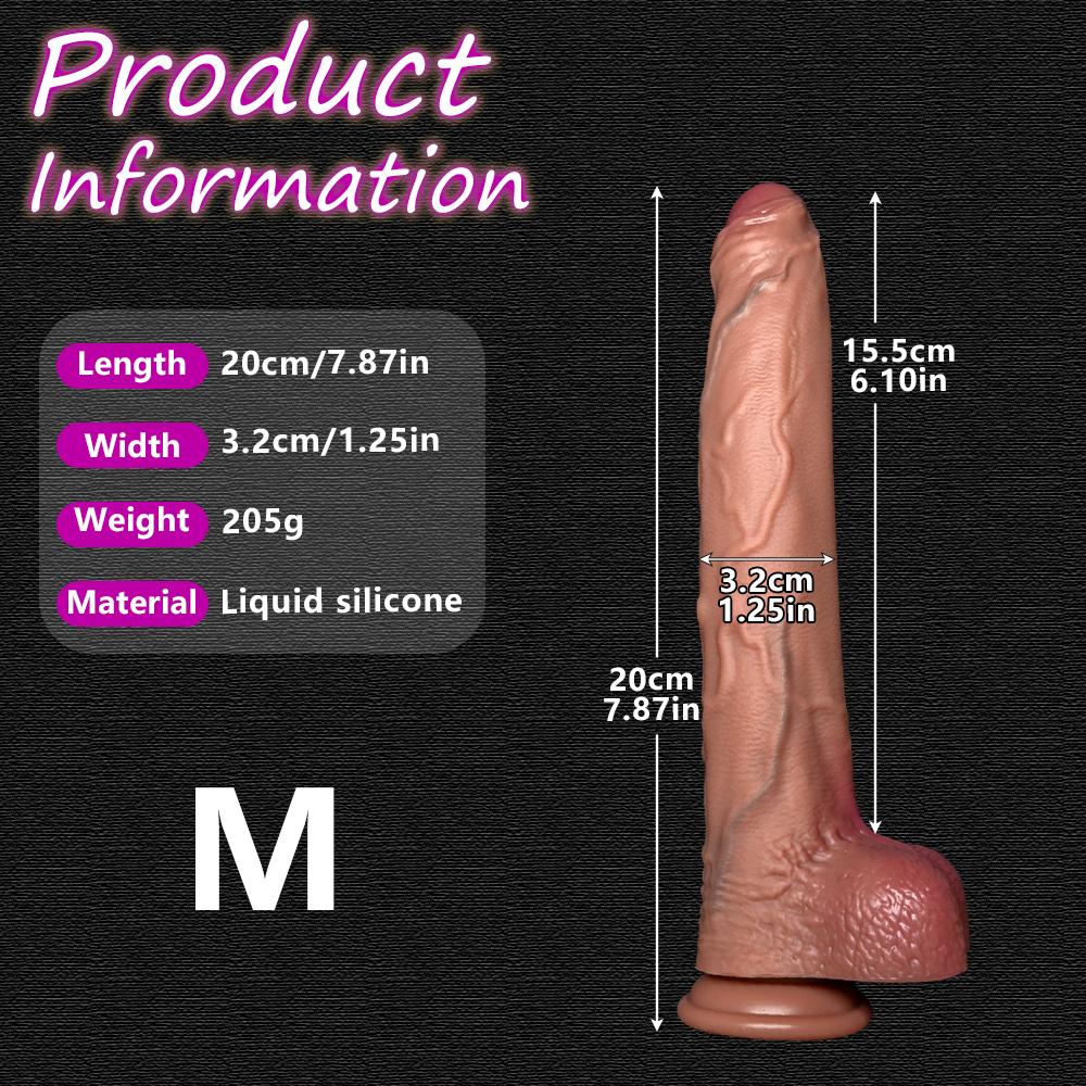 Strap-On Realistic Foreskin Dildo with Suction Cup–Liquid Silicone Huge Artificial Penis Harness,5 Sizes for Beginners To Advanced Players,Real Touch