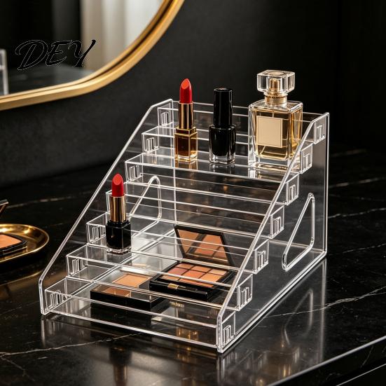 Nail Polish Organizer 5/7 Tier Acrylic Display Stand with Fences, Perfume Organizer, Removable Bracket for Home Makeup Multifunctional Clear