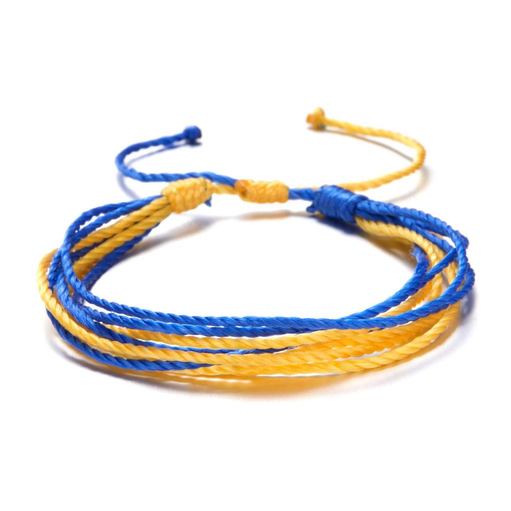 Hand-Woven Creative Beads Bracelet – Blue & Yellow Ukrainian Design