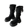 Queen Fan Retro Thick-soled Thick-heeled Heightened Boots for Women's Autumn 2025 New Models with Skirts and Thin Knight Boots