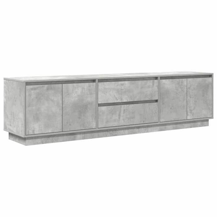 VidaXL TV Cabinet with LED Lights Concrete Grey 193.5x41x50 Cm, TV Stand, TV Unit, Multimedia Cabinet, TV Bench, Furniture 3328438