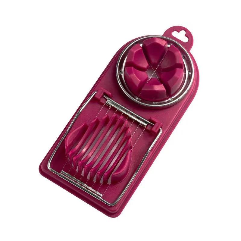 Multi Functional Egg Cutter Two In One Egg Slice Cutter Stainless Steel Household Egg Cutter Egg Preserved Eggs Divider Splitter