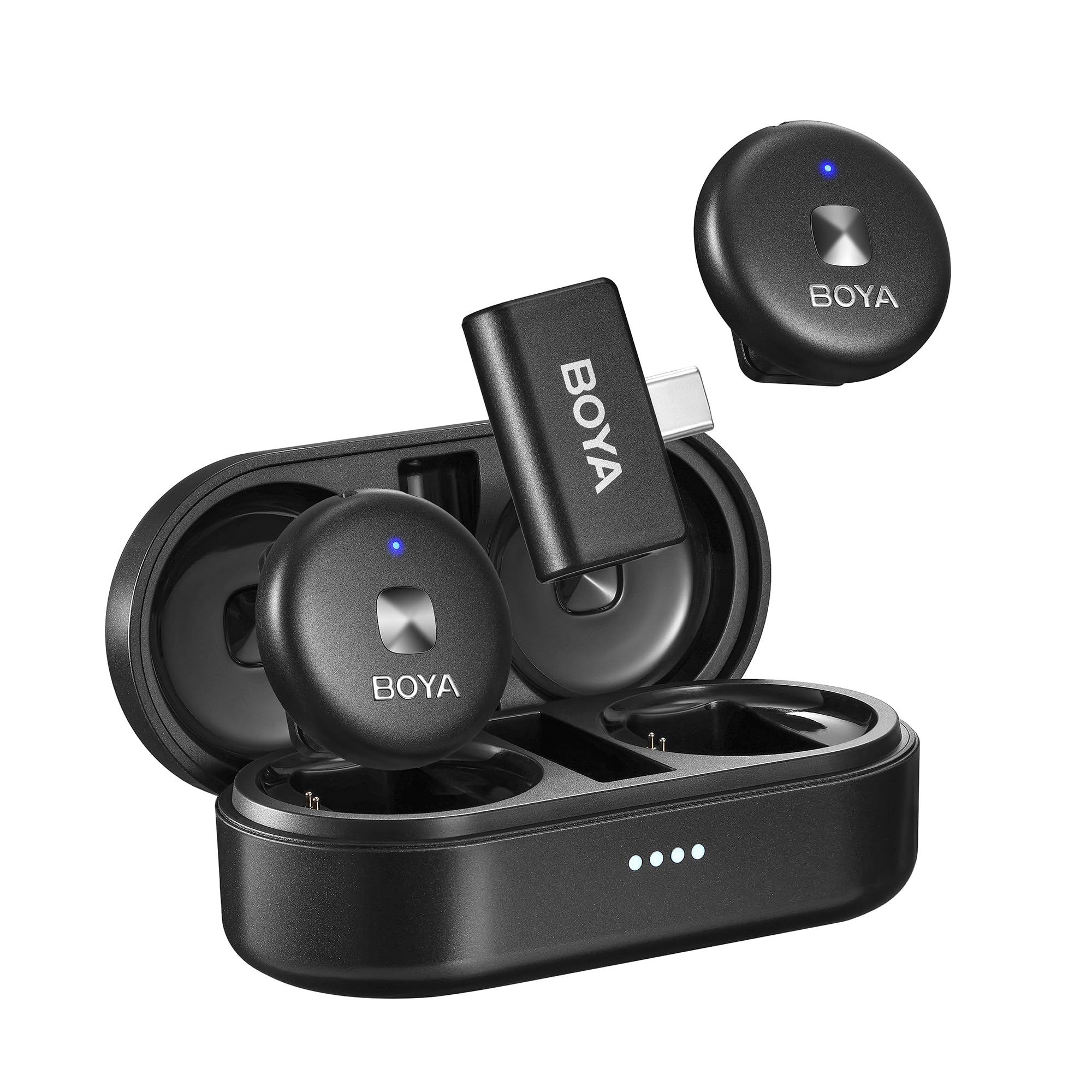 

BOYA Omic-U Wireless Pin Microphone with Magnetic Clip, Compatible with Wireless Charging, 48KHz HD Sound Quality, Noise Canceling, 15 Hours,
