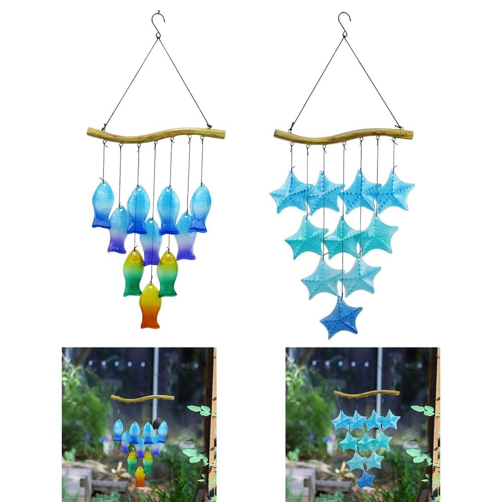 Glass Wind Chime Unique Gift for Grandmother Mother Friends Handcrafted Outdoor Decor for Garden Outside Porch Patio Backyard
