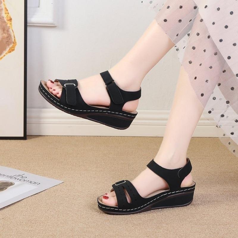 Fashion New Open Toe Fashion Women's Sandals Summer 2024 Soft Sexy Womens Sandals Wedge Buckle Women's Orthopedic Sandal Footwear Female