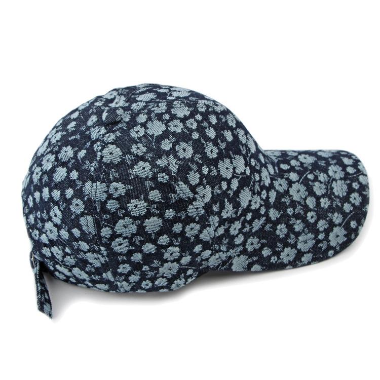 Denim Hat Female Floral Hard Top Baseball Cap