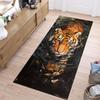 Tiger In Water Art Print Runner Rug, Wildlife Animal Floor Mat for Hallway Entryway, Bold Jungle Home Decor Carpet