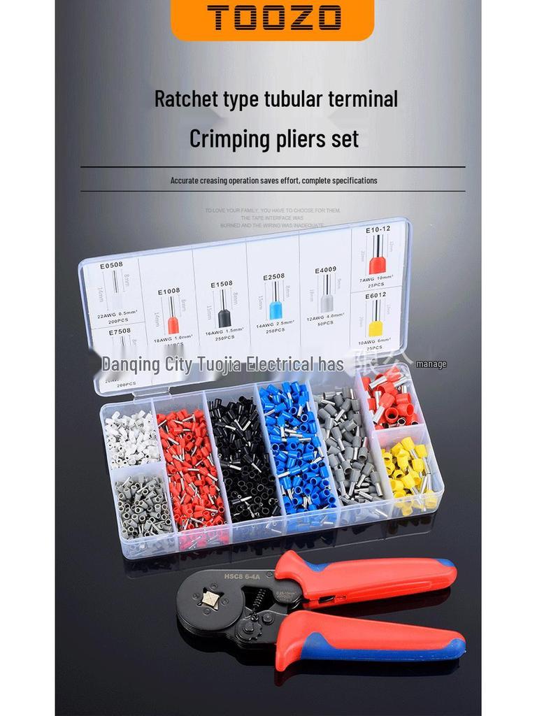 Manuelles Crimp- und Abisolierwerkzeug-Set: Spitzzange für Elektriker