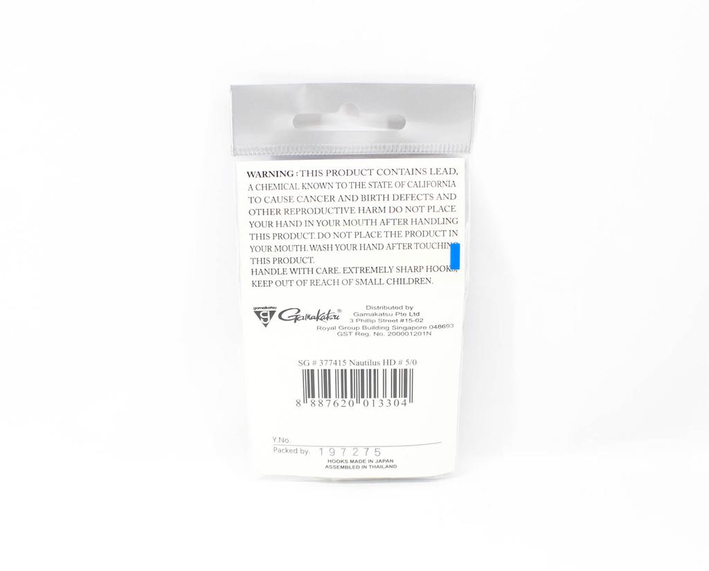 Gamakatsu 377415 Nautilus HD NSB Size 5/0 , 5 per pack (3304)