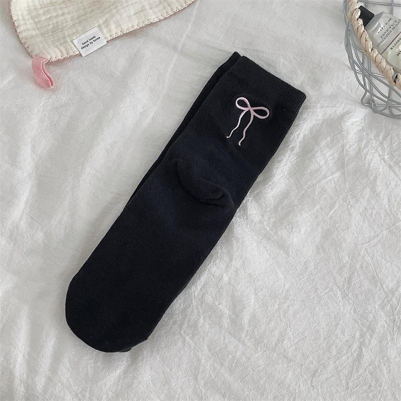 

Heel Bow Socks Pure Cotton Medium Tube Socks Summer Thin Trendy Ballet Style Stacking Socks One size fits all