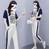 Spring and Summer Short-sleeved Sportswear Fashion Casual Two-piece Suit for Women with Western Style