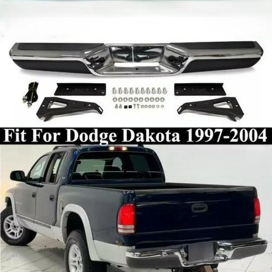 Dodge Dakota Rear Bumper (Holeless) for 1997-2004 Models Black Powder Coated