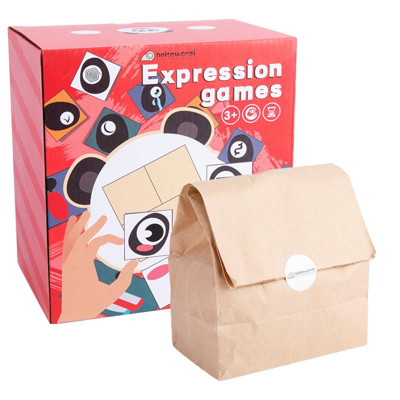 Building Kids Wooden Blocks Panda Expressions Matching Toy For Education Early