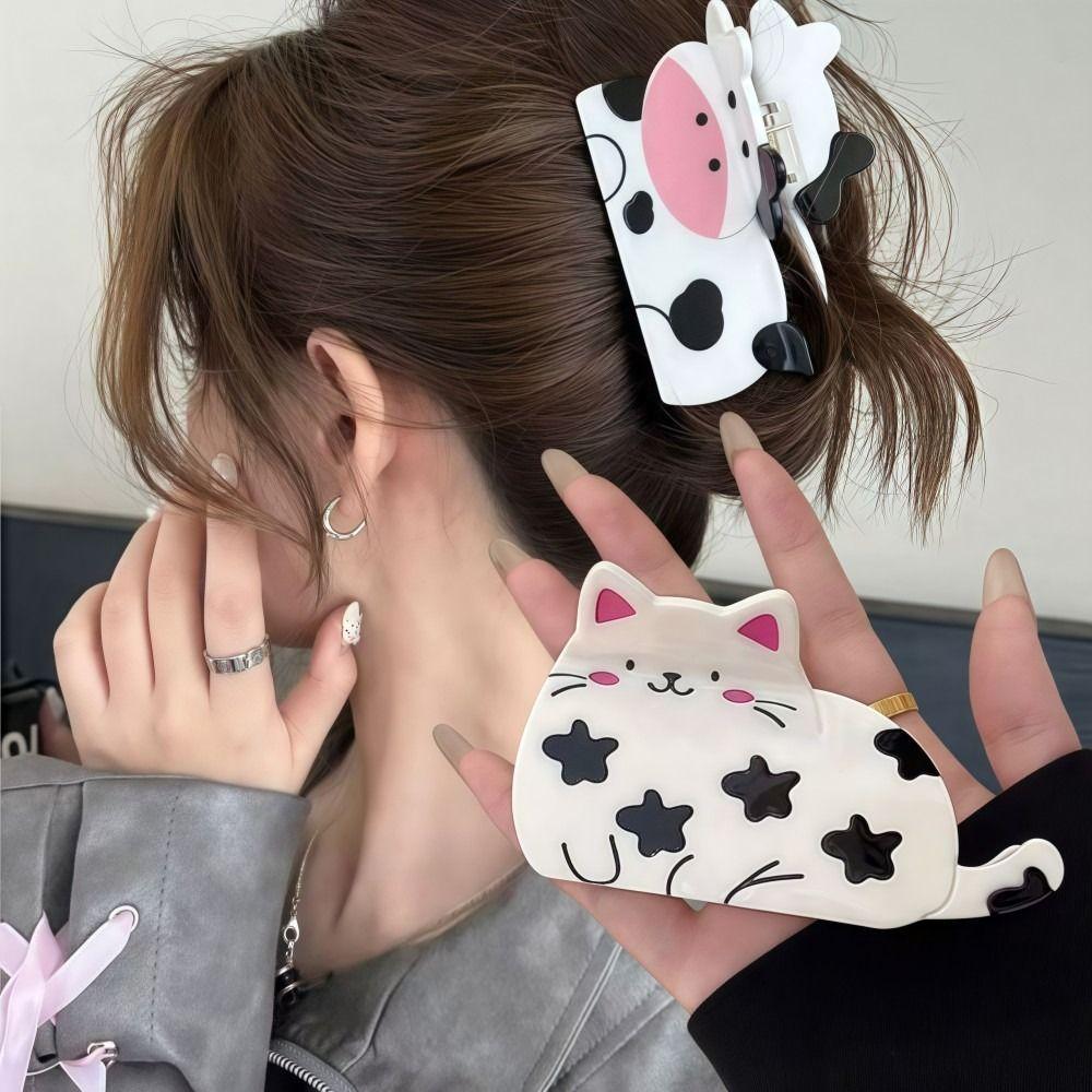 Dog Shape Animal Hairpin Cute Cow Shape Shark Clip Fashion Hair Claw Clip  For Medium Thick Hair