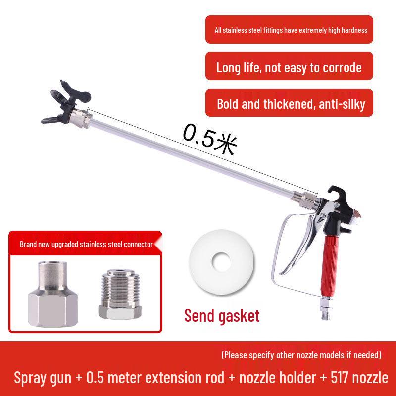Universal Airless Paint Sprayer Extension Rod, 2m with Gasket Accessories