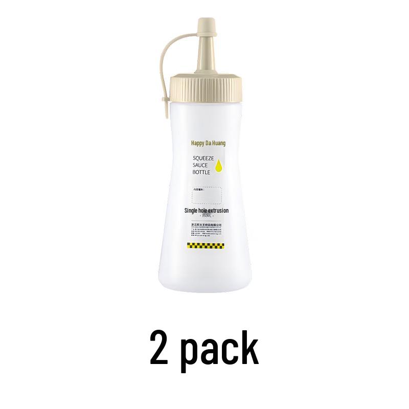 CUIDA Royal Single-Hole Squeeze Sauce Bottles (2-Pack, Elegant White)