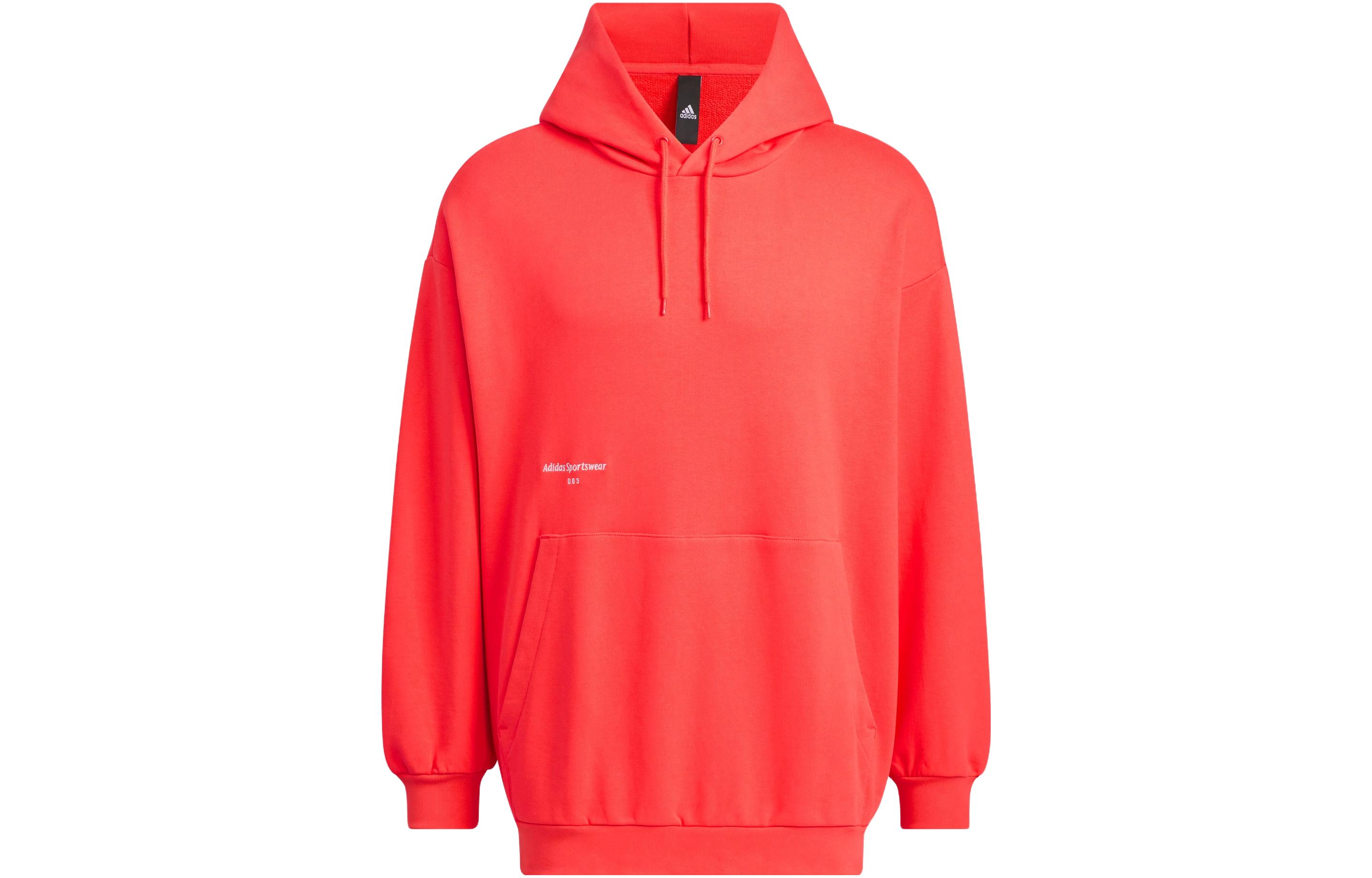 Adidas Sweatshirts Men s Light Red Hooded Moderate Regular IZ1606 M