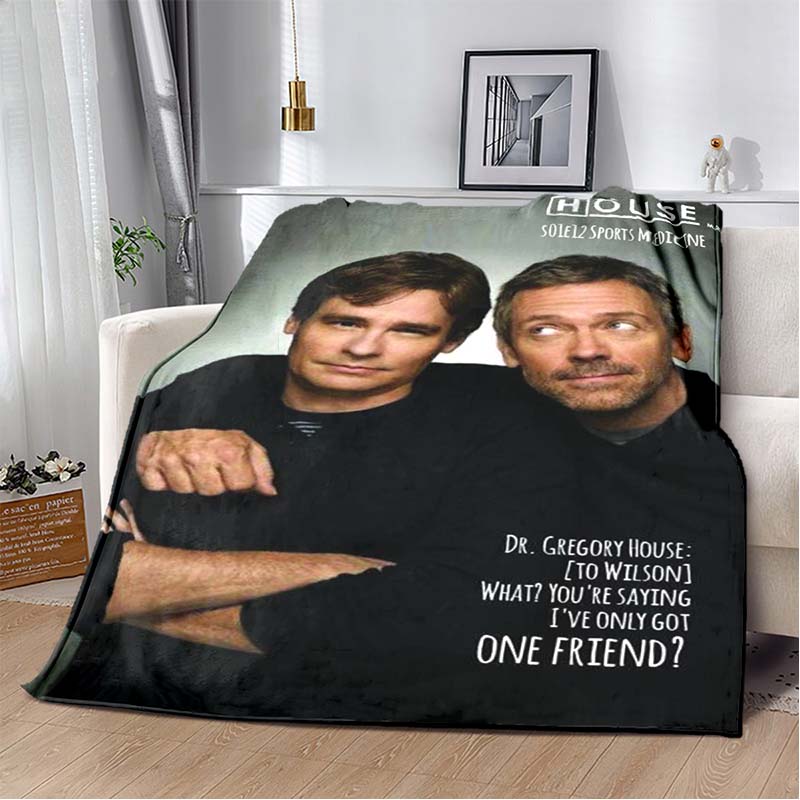 Dr. House Print Soft Flannel Throw Blanket Lightweight Warm SofaCouch Bed Home Decor Cover For Movie Fans
