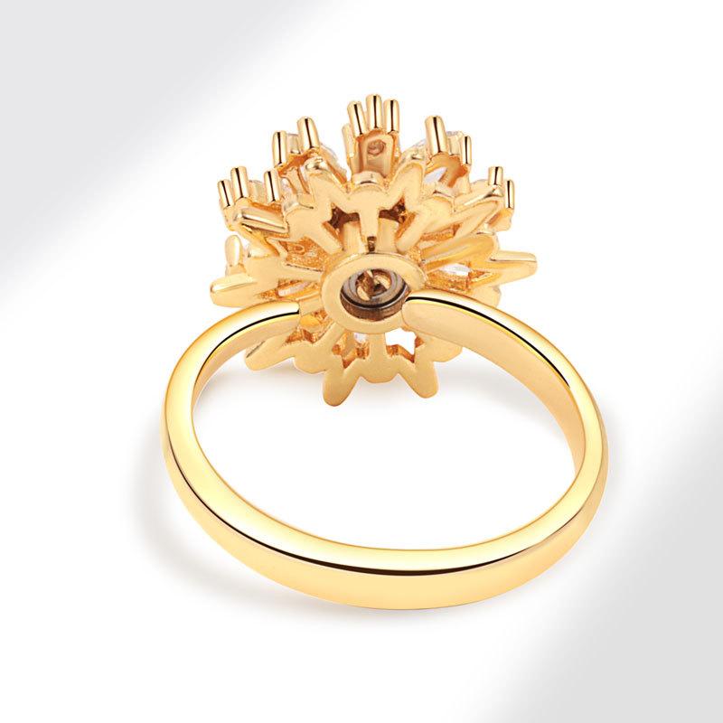 2025 Sunflower Rings For Women Gold Crystal Anxiety Relife Spinning Anti Stress Rotating Ring Trendy Jewelry Gifts