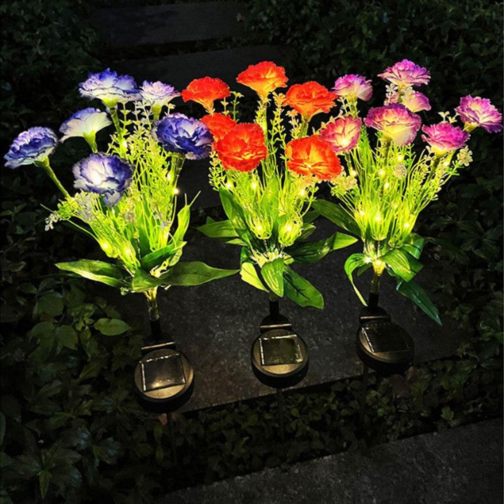 Simulation Flower Outdoor Yard Lights 7 Heads Solar LED Lights Garden Floral Lamp Lawn Decoration