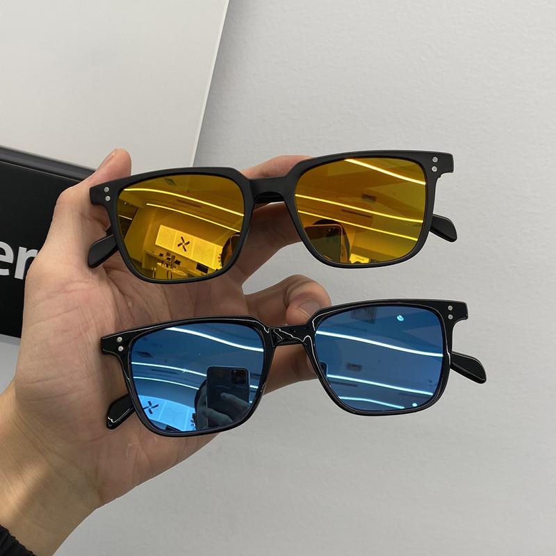 Óculos de Sol Femininos Pequenos de Armação Quadrada Estilo Único Vintage Masculino Rosto Redondo Decorativos Emagrecimento