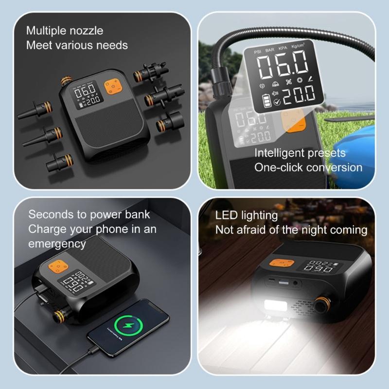 Portable High Pressure Rechargeable Electric Pump Fast Inflation Systems For Inflatable Boards Kayaks Watercrafts SUPs