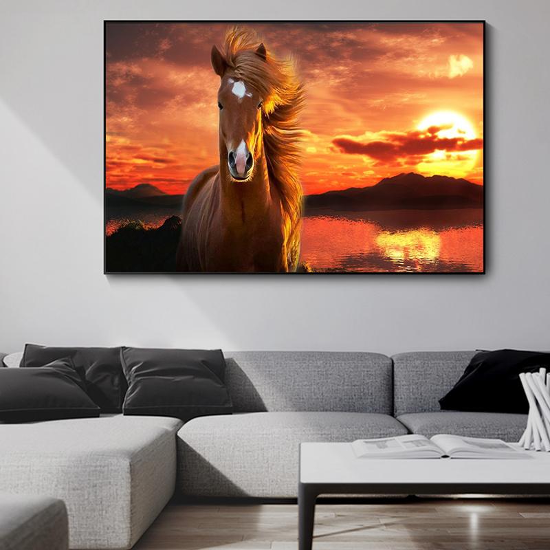 Canvas Paintings Wall Picture HD Animal Decorative Horses Pictures Printed Canvas Wall Art Home Decor For Living Room No Frame