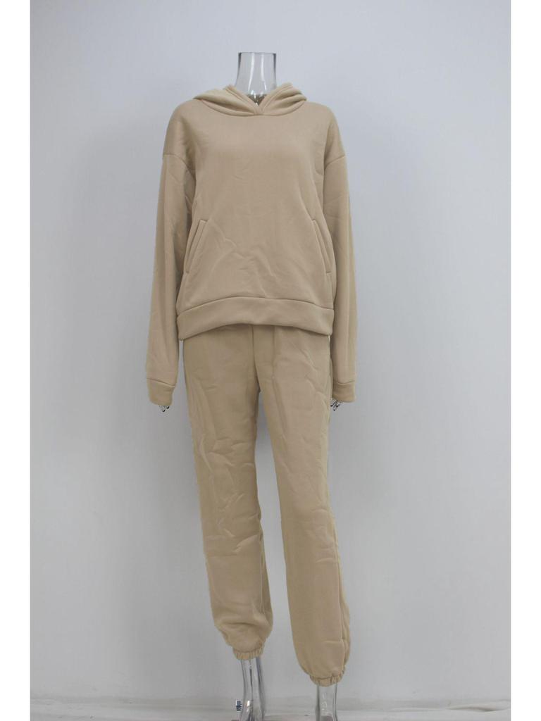 Damen Frühling Einfarbig Lässig Sweatshirt & Lange Hose Zweiteiler, 2025 Modekollektion.