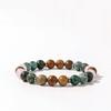 Festive Gifts Turquoise Picture Jasper And Rose Quartz Beaded Bracelet Earthy Fashion Jewelry For Men And Women Daily Wear Simple Versatile Accessory