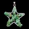 Star Pendant In Chips Green Aventurine Beads + Chain