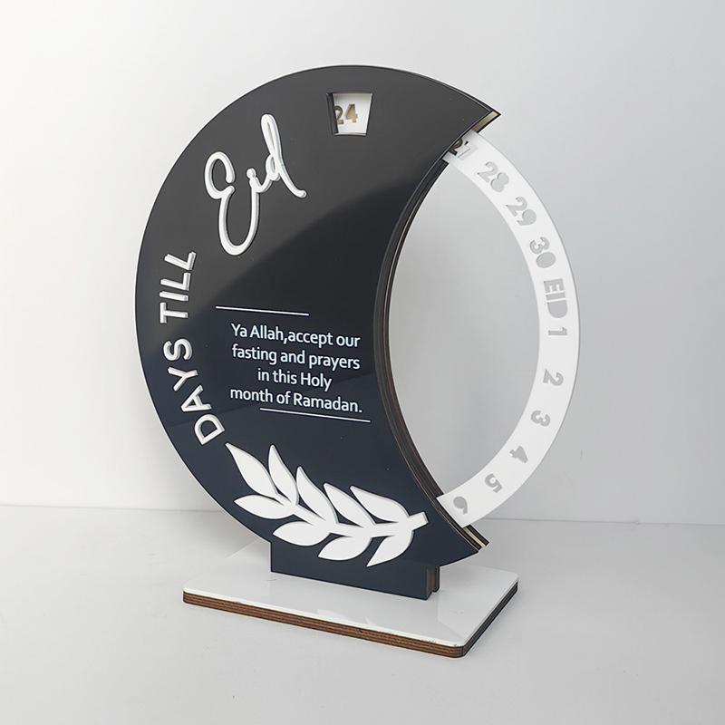 1pc Acrylic Ramadan Calendar Day of Ramadan Calendar Eid Mubarak Home Decoration Ornament Party Supply