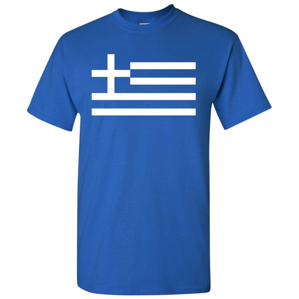 Griekenland Europese Vlag Basic Katoenen T-shirt - Koningsblauw