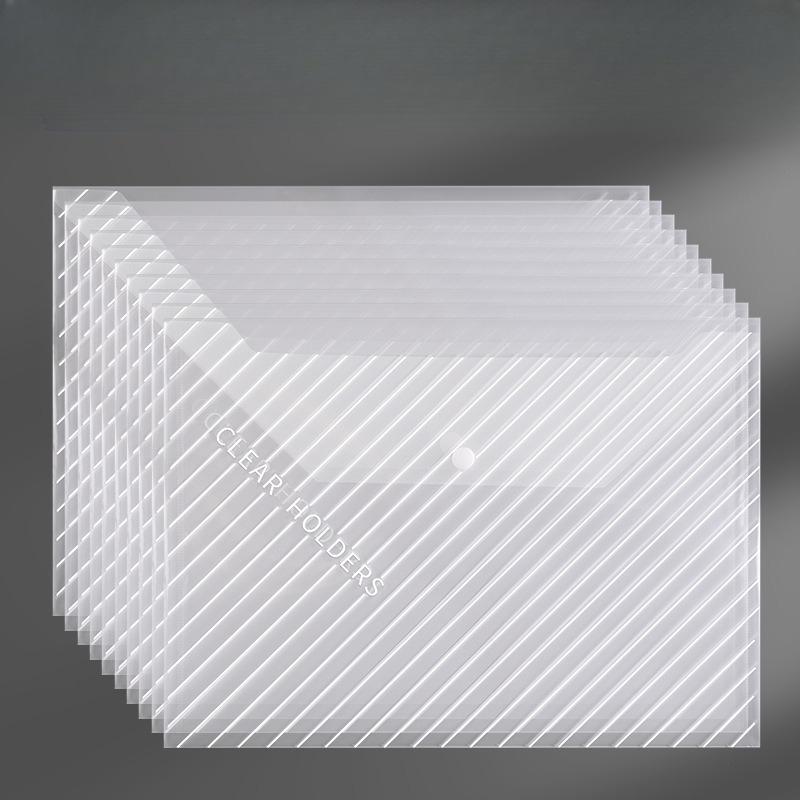20pcs Durable A4 Size Document Pouches with Secure Buckle Closures - Assorted Colors,Office and School Organizer Bags for Files