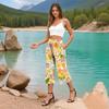 Women's High Waist  Printed Casual Trousers Workout Pants 3/4 Pants