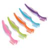 Multi-Layered Bristles Denture Cleaning False Teeth Brush Oral Care Non-Slip Ergonomic Rubber Handle Dual Heads Antibacterial