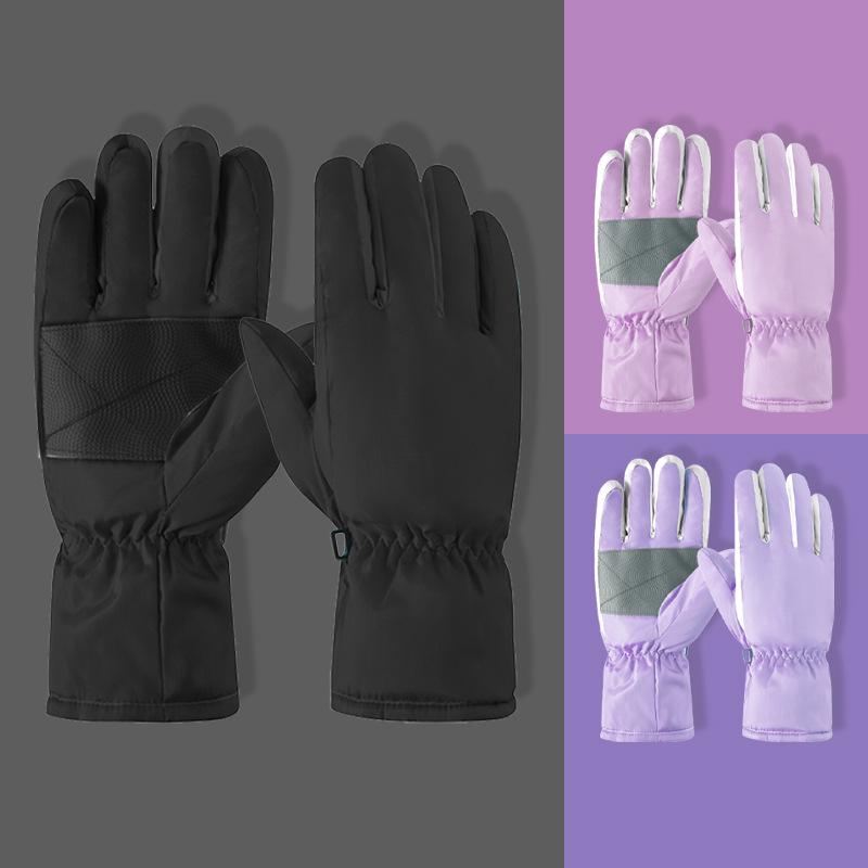 Electric Heated Velvet-Lined Ski Gloves - Waterproof, Windproof, Non-Slip for Men & Women