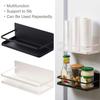 2Pcs Magnetic Spice Rack Space Saving Iron Fridge Shelf with 4 Removable Hooks for Spices Bottle Olive Oil Storage