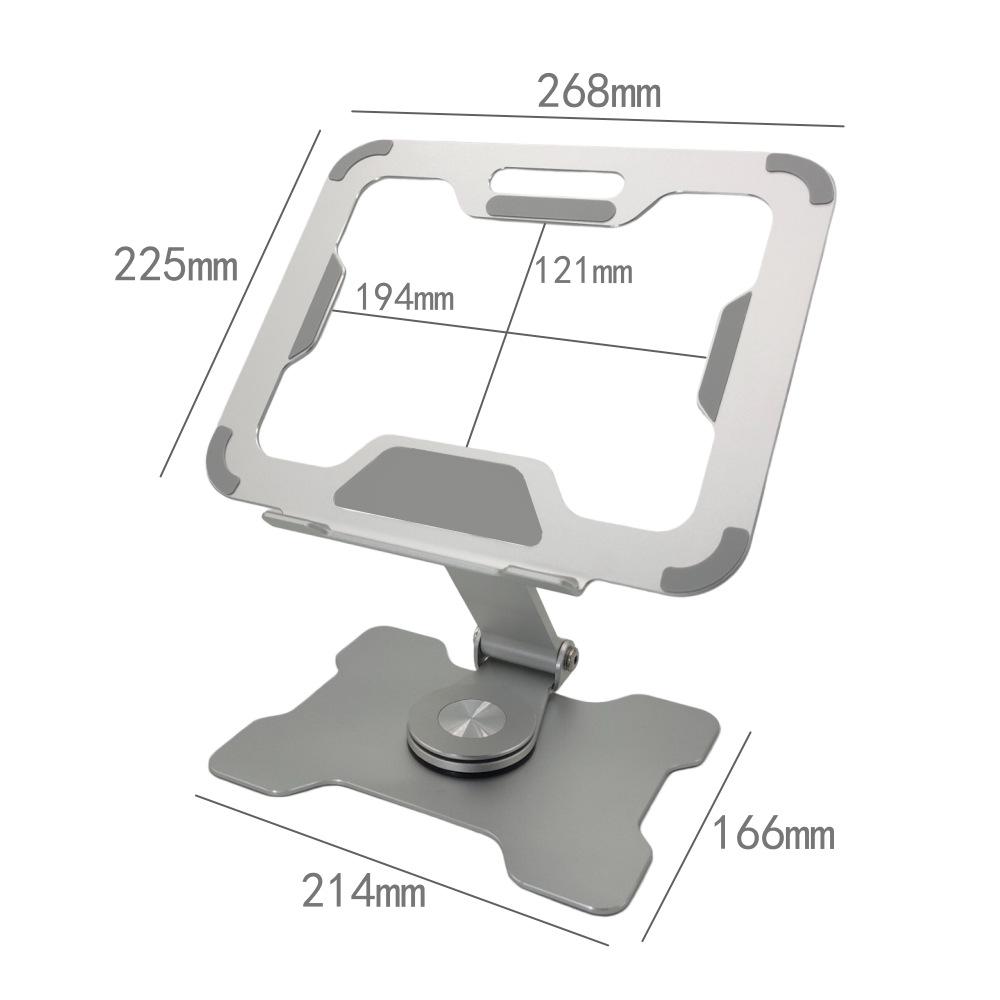Aluminum Alloy Rotating Laptop Stand with Heat Dissipation, Folding and Height Adjustable.
