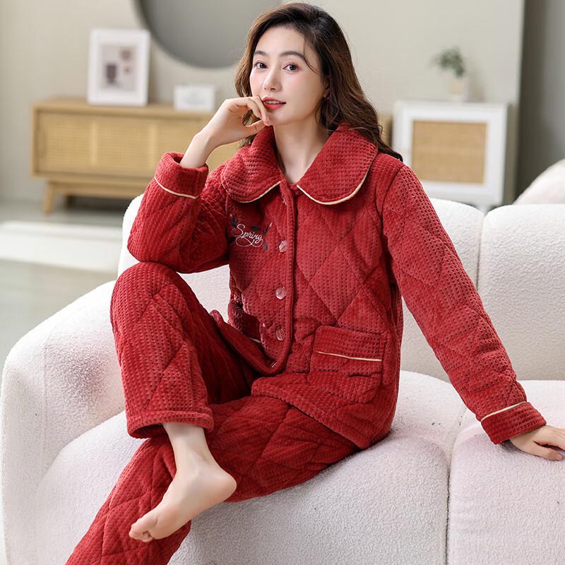 

OEING Women s Winter Fleece-Lined Pajama Set M