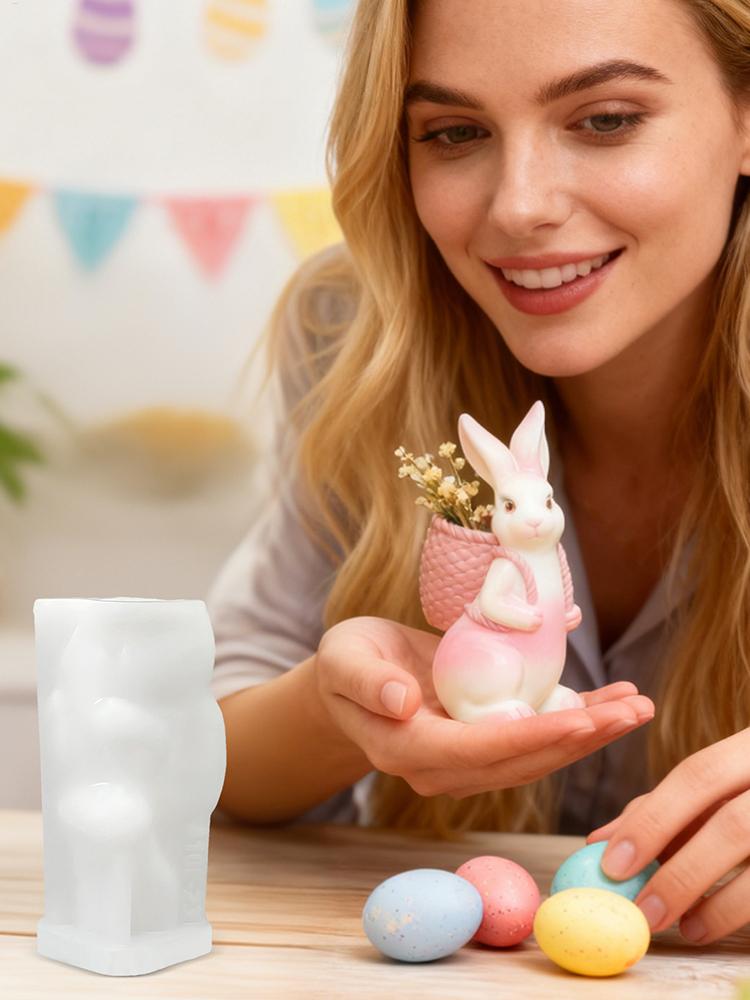 Easter Bunny Silicone Mold 3D Silicone Craft Casting Supplies Epoxy Resin Molds for Party Suitable for making handicrafts