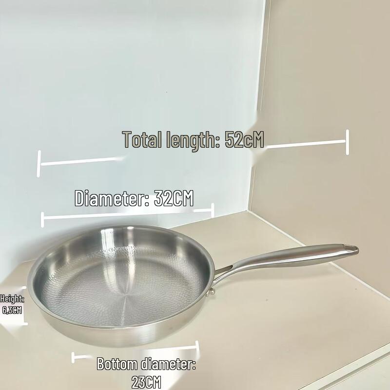 Титановая антипригарная сковорода Zhi Shi Outer Diameter 32CM, Inner Diameter 30CM