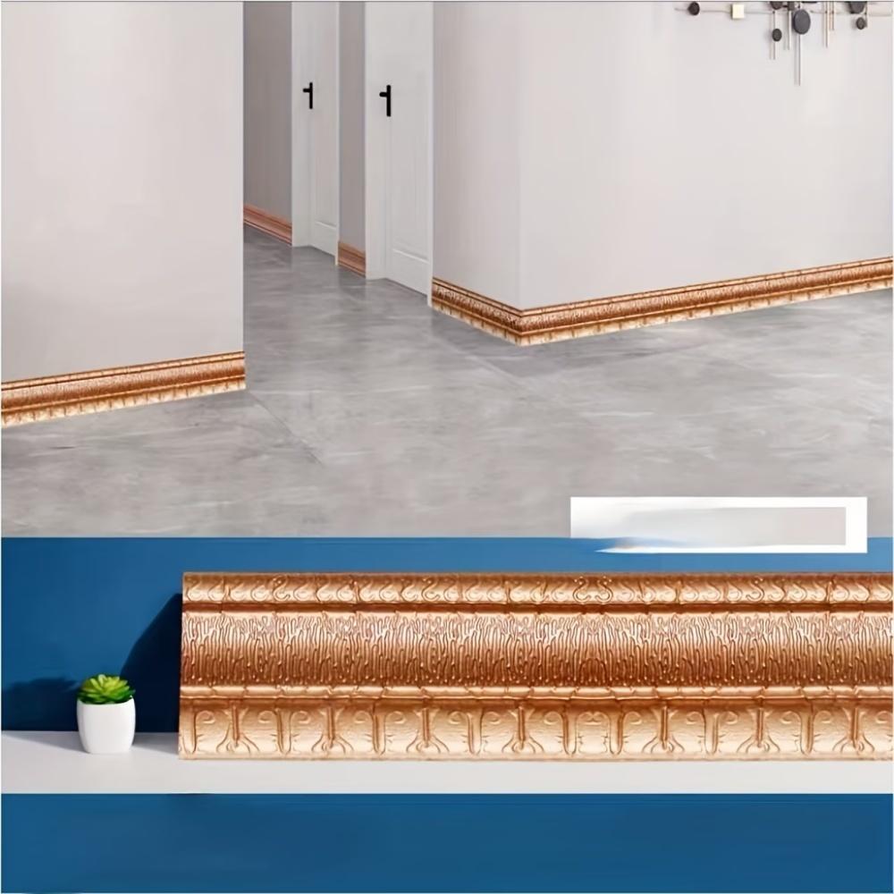 1Roll 230cm Self-adhesive 3D Foam Wall Edge Strip Stickers Waterproof Skirting Border Decor Wall Sticker