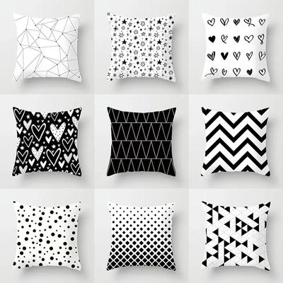 Black and White Geometric Pillowcases Office Living Room Home Pillowcases Car Ornaments