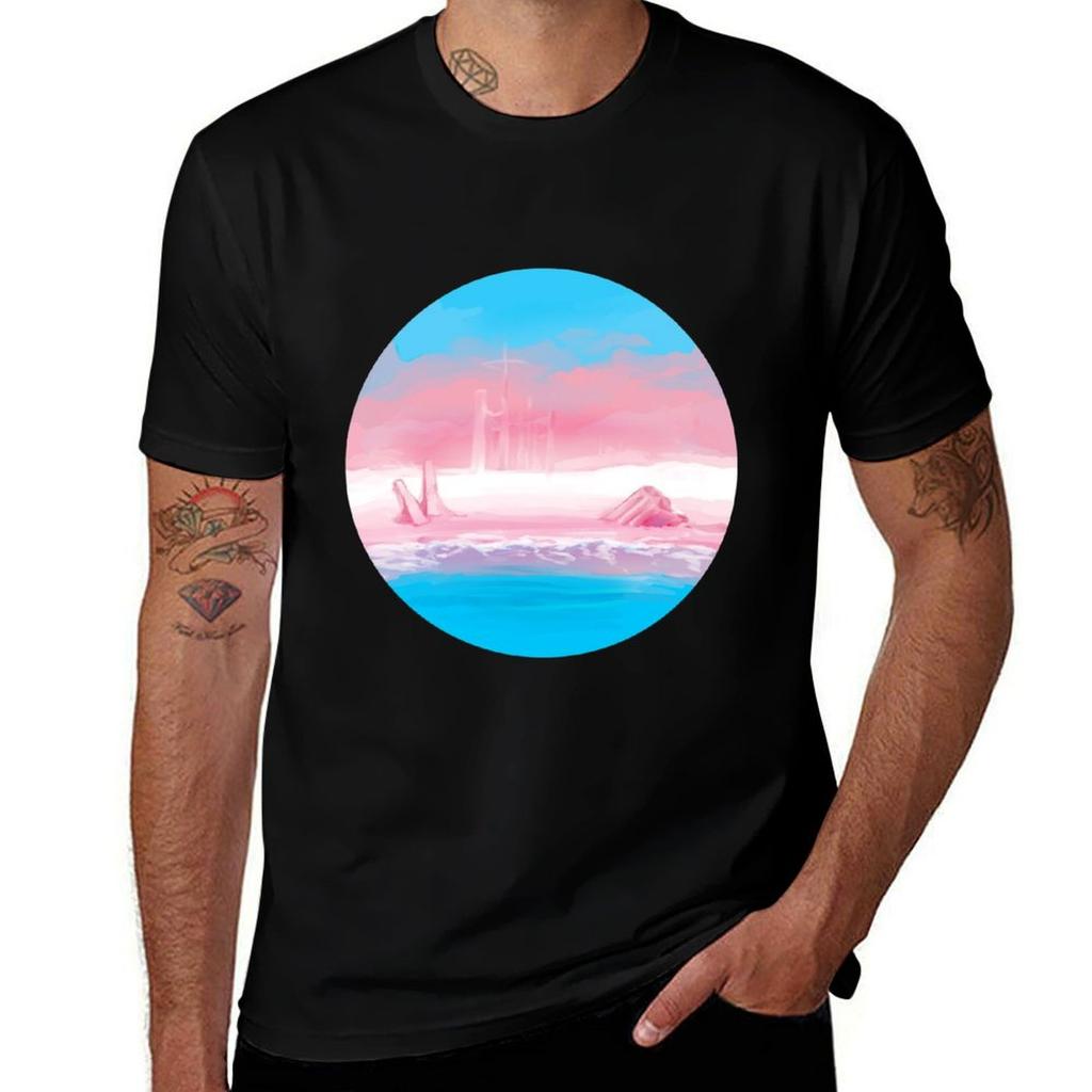 Trans Pride Landscape Tshirt Christmas Casual Short Sleeve Top Tshirt